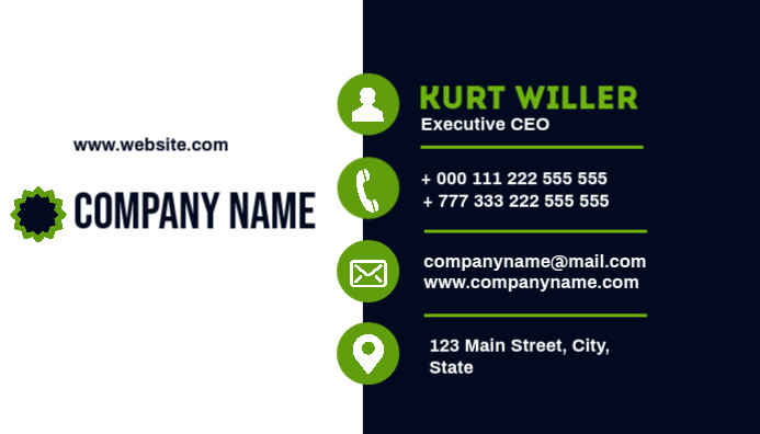 White Green Blue business card Ikhadi Lebhizinisi template