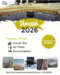 White Green Gradient Umrah And Hajj Instagram Portrait template