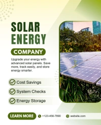 White Green Modern & Minimal Solar Energy Company Instagram Portrait template