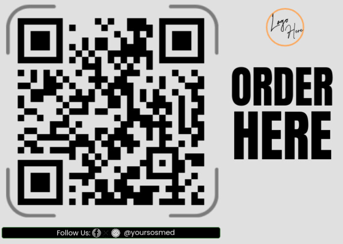 White grey Modern & Minimal Scan Here Order Here Simple Design For You A6 template