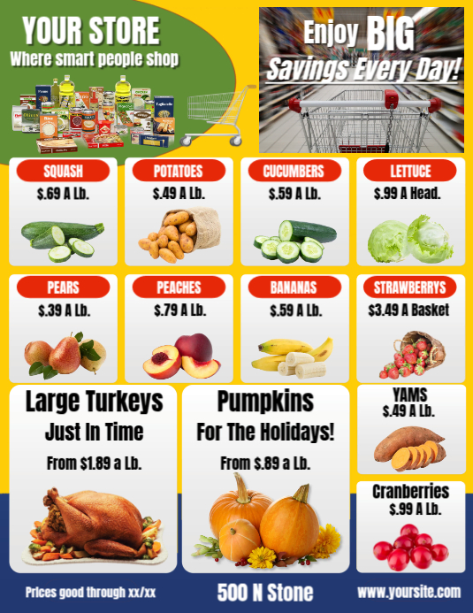 White Grocery Store Sale Ad Flyer Flyer (us Letter) Template | PosterMyWall