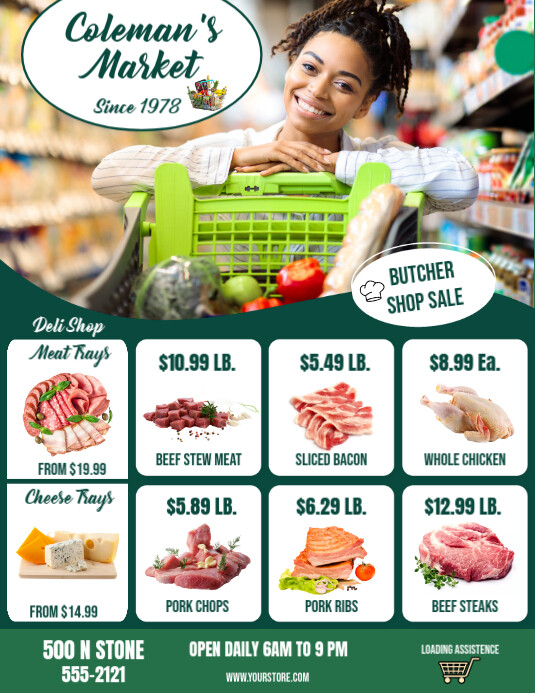 Copy of White Grocery Store Sale Ad Flyer Flyer (us Letter) | PosterMyWall