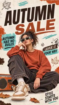 White Autumn Fashion Sale Instagram Story Template