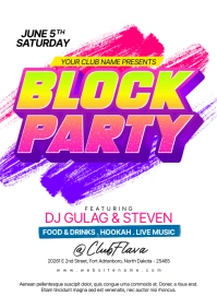 White Grunge Block Party A5 template