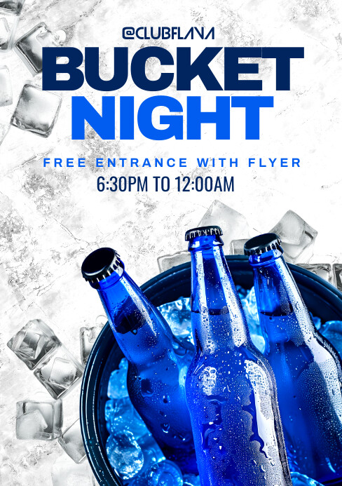 Bucket Nite White Grunge Bucket Night A5 Template | PosterMyWall