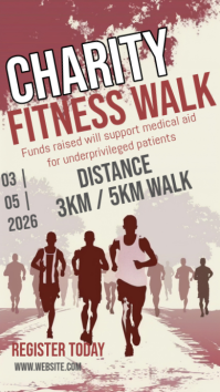 White Grunge Charity Fitness Walk Instagram Story template