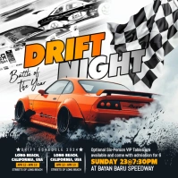 White Grunge Drift Car Instagram Post template