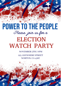 白色 Election Watch Party A6 Template