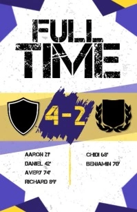 White Grunge Full Time Match Tabloid template