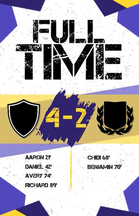 Full Time Match Graphics Plantilla de White Grunge Full Time Match Tabloid | PosterMyWall