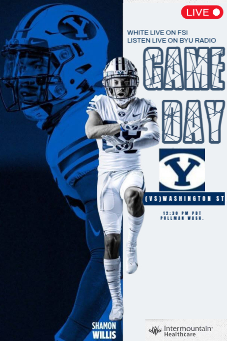 White Grunge Game Day Rugby Vs Washington Blue And White Baground ...