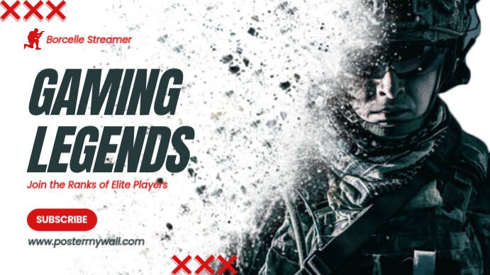 White Grunge Gaming Youtube Thumbnail template