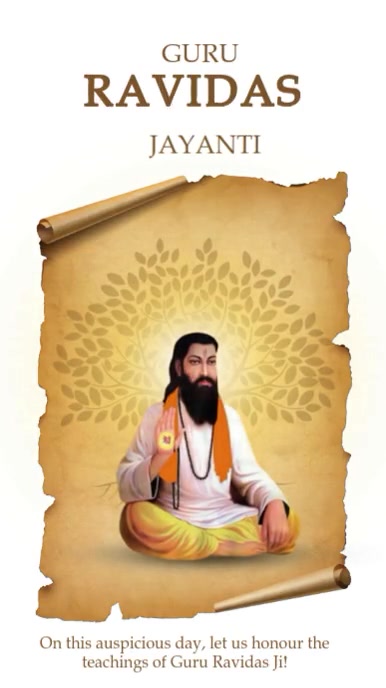 White Grunge Guru Ravidas Jayanti  Tiktok Video template