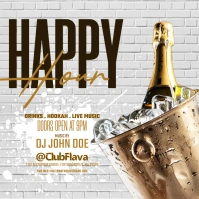 White Grunge Happy Hour Instagram Post template