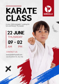 White Grunge Karate Clas A4 template