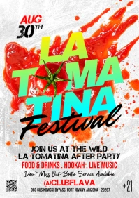White Grunge La Tomatina A5 template
