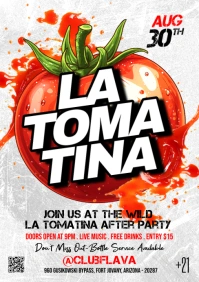 White Grunge La Tomatina A5 template