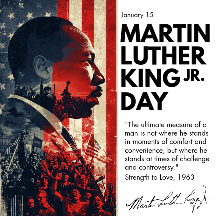 Copy of White Grunge Martin Luther King Day Instagram Post | PosterMyWall