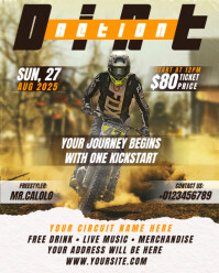 White Grunge Motocross And Dirt Bike Instagram Portrait Template