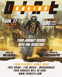 White Grunge Motocross And Dirt Bike Instagram Portrait Template