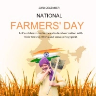 White Grunge National Farmers Day  Square (1:1) template
