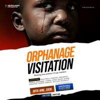 White Orphanage Visitation โพสต์บน Instagram Template