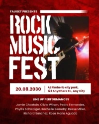 White Grunge Rock Music Fest Instagram Portrait template