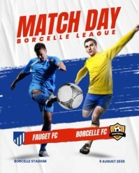 White Grunge Soccer Match Day Instagram Portrait template