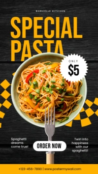 White Grunge Special Pasta Menu Instagram Story Indaba yaku-Instagram template