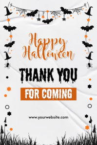 White Grunge Thank You Card  Poster template