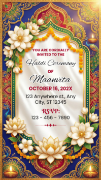 White Haldi Ceremony Invitation Instagram Story template