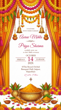 White Haldi Ceremony Invitation Instagram Story template