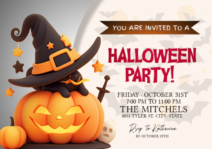 White Halloween A4 Template | PosterMyWall