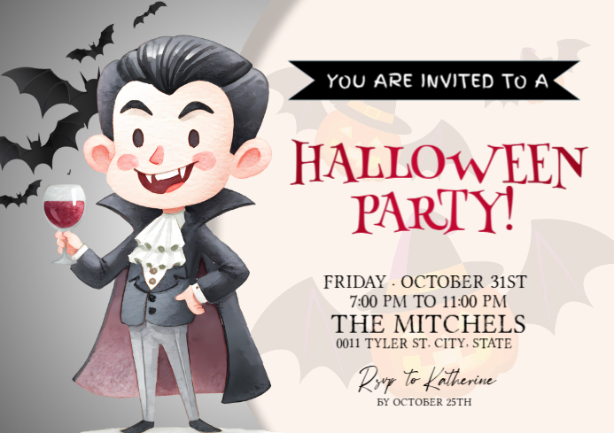 Halloween Party Invitation A4 Template | PosterMyWall