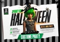 White Halloween Beetle Juice Postcard Postkarte template