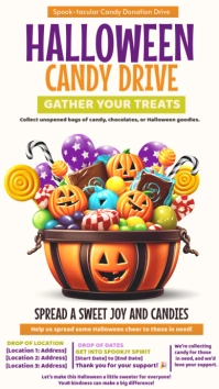 White  Halloween Candy Donation  Instagram Story template