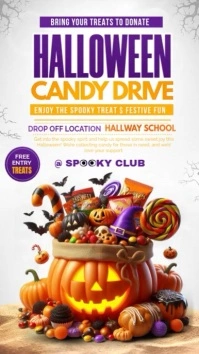 White Halloween Candy Drive Instagram Story Indaba yaku-Instagram template