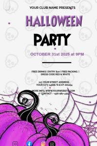 White Halloween Party Poster Template