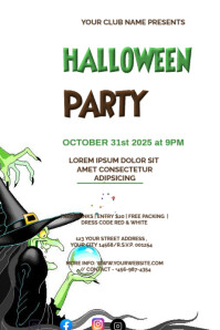 Hvid Halloween Party Poster Template