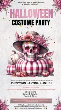 White Halloween Costume Party Instagram Story template