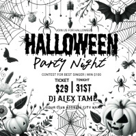White Halloween Party Instagram-bericht Template