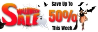 White  Halloween Sale Banner Ad 2x6 Foot Banner 2' × 6' template