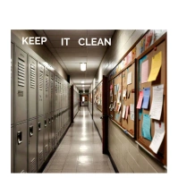 White Hallway And Lockers Instagram Post template