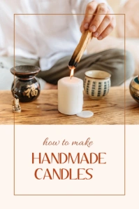White  Handmade Candle  Pinterest Graphic template