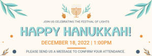 White Hanukkah sameach greeting card Facebook Cover Photo template