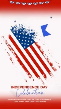 White  Happy 4th Of Ju Digital Display (9:16) template