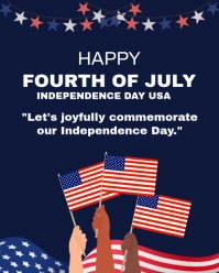White  Happy 4th Of July Independence Day Template  Instagram Portrait