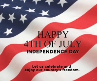 White  Happy 4th Of July  Medium Rectangle Retângulo médio template