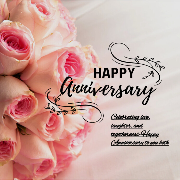 White Happy Anniversary Instagram Post Template | PosterMyWall