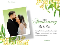 White  Happy Anniversary  Presentation template